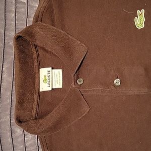 Mens Lacoste Brown Polo